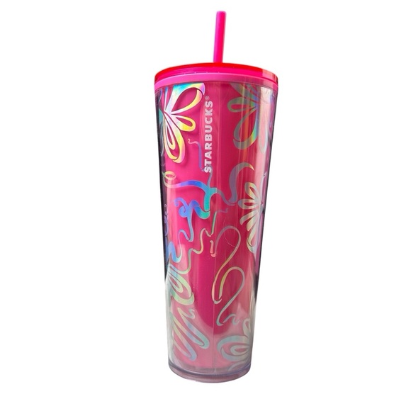 Starbucks Pink Ribbon Colour Changing Venti Tumbler Cup With Straw - Picture 1 of 2